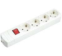 Base multiple 4 enchufes schuko interruptor blanco