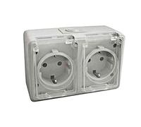 Electro DH Doble base Schuko 36.526/db 16A 250V estanca superficie IP44