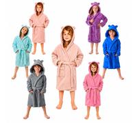 DHESTIA HOME Albornoz Niños y Niñas Unisex - Infantil Capucha con Orejas y Bolsillos - 100% Algodón OEKO-TEX Color MELOCOTÓN Talla 2_years