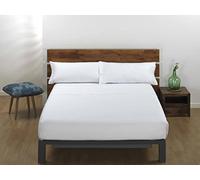 DHESTIA HOME Juego Sábanas Blancas Hotel - Poli Algodón 50/50-144 Hilos 115 Gramos - OekoTex Color Blanco Talla Cama 90