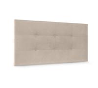 DHOME Cabecero Capitone Tapizado Polipiel o Tela Acualine con 8cm de Grosor Cabezales de Cama Acolchado Capitoné Cabeceros de Cama (Beige Tela)