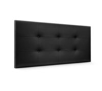 DHOME Cabecero Capitone Tapizado Polipiel o Tela Acualine con 8cm de Grosor Cabezales de Cama Acolchado Capitoné Cabeceros de Cama (Negro Polipiel)