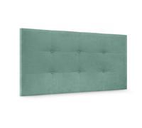 DHOME Cabecero Capitone Tapizado Polipiel o Tela Acualine con 8cm de Grosor Cabezales de Cama Acolchado Capitoné Cabeceros de Cama (Verde Agua Tela)