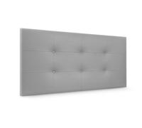 DHOME Cabecero Capitone Tapizado Polipiel o Tela Acualine con 8cm de Grosor Cabezales de Cama Acolchado Capitoné Cabeceros de Cama (Gris Claro Polipiel)