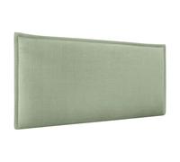 DHOME Cabecero de Lino Natural Liso con Ribete Cabezal Tapizado Cama Dormitorio Moderno Top Trending (Verde Lino)