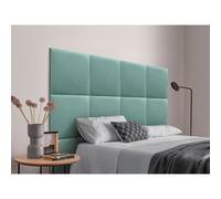 DHOME Cabecero Tapizado Compuesto de Paneles Autoadhesivos Intercambiables de Terciopelo Premium Cama Lujo Dormitorio Acolchado Segunda Gama de Colores Turquoise