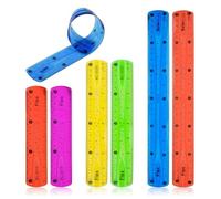 DHWEKU Regla Flexible, Juego de 6 Regla 30cm 20cm 15cm, Regla Pequeña Vistoso Transparente Regla Plana Plástico para Estudiante Niños Profesor Material Escolar Oficina