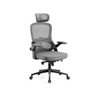 Diablo Silla de Oficina Ergonómica V-Light, Reposabrazos Ajustables, Tejido Transpirable, 4 Niveles de Inclinación, Reposacabezas Ajustable, Soporte Lumbar, Silla Escritorio Ordenador, Gris