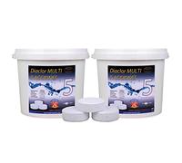 DIACLOR Multi 5 ACCIONES 200gr 2x5kg - Pastillas de Cloro para Piscinas envasadas Individualmente - Tratamiento Completo 5 Efectos - SIN Cobre - (Multifunción 5 acciones, 10 Kilos)