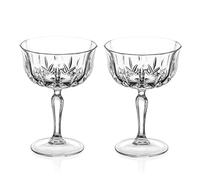 DIAMANTE Dorchester Champagne Prosecco Coupé - Platillo de cóctel - Hecho de cristal premium sin plomo - Juego de 2