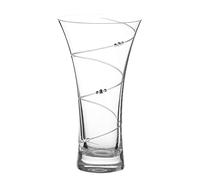 DIAMANTE Jarrón de cristal Swarovski con cara hueca para trompeta, 21 cm, sin plomo