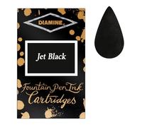 Diamine Cartuchos de tinta para pluma estilográfica color negro azabache (paquete de 18)