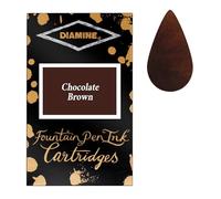 Diamine Paquete de 18 cartuchos de tinta para pluma estilográfica, color marrón chocolate