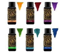 Diamine - Tinta para pluma estilográfica (30 ml, 6 botellas, ámbar, oxblood, imperial púrpura, Aurora Borealis, Oxford Blue, Meadow