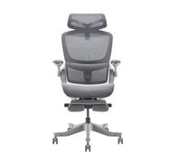 DIANXI Silla de Dormitorio Silla De Oficina Ergonómica con Soporte Lumbar Ajustable, Escritorio Malla Respaldo Alto Reposacabezas Y Apoyabrazos Giratorio - Trabajo Giratoria Reposapiés