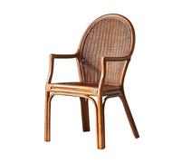 DIANXI Silla de Dormitorio Sillas, mesas y sillas de ratán Tejidas a Mano Estilo Vintage, Individuales con Respaldo for balcón Ocio