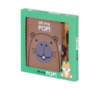 Diario A5 «Oh My Pop!» con capibara, candado y bolígrafo de 6 colores