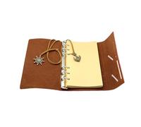 Diario De Cuero - Cuaderno A6 | Retro NoteMate - Diario De Papel Flexible Recargable De 100G Con Cubierta De Cuero Café Para Escuela, Oficina, Bolso, Tarjetas Mentales Creativas, Nota