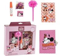 Diario Set Minnie - Diario Infantil con Fuzzy Pen, Stickers y Accesorios Temáticos de Minnie Mouse para Niñas Creativas que Aman Escribir, Dibujar y Personalizar su Propio Mundo