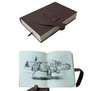Diario vintage de piel de vacuno con personajes protagonistas de vaquero occidental, 661 páginas ilustradas