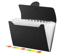 Diboniur Carpeta Clasificadora A4, Carpetas Archivadoras 13 Bolsillos, Expandible Carpeta Acordeon Clasificador Documentos, Portátil Archivador A4 para Oficina Escuela (Negro)