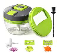 Diboniur Picadora Manual 520 ml, Cortador de Verduras 3 en 1 con Cuerda