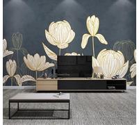 Dibujado A Mano Líneas Plantas Flores Motivos 3D Papel Pintado Pared Fácil Instalación Oficina Sala Estar Sofá Dormitorio TV Fondos Decoración-400cm×280cm