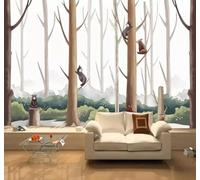 Dibujos Animados Bosque Adorable Animales Oso 3D Papel Pintado Pared Fácil Instalación Oficina Sala Estar Sofá Dormitorio TV Fondos Decoración-400cm×280cm