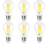 DiCUNO Bombilla LED E27 Ultra Eficiente Clase A, 5.3W=75W, 2700K, Pack de 6