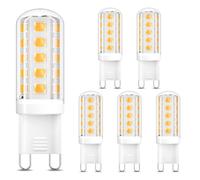DiCUNO Bombilla LED G9 3W, Blanco cálido 2700K, 480lm, Pack de 6