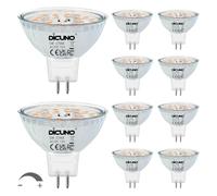 DiCUNO Bombilla LED GU5.3 MR16 12V Regulable, 5W=50W, 2700K, Pack de 10