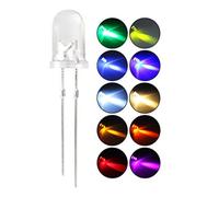 DiCUNO Kit surtido de 200 diodos emisores de luz LED de 5 mm y 2 pines de cabeza redonda (10 colores x 20 piezas)