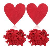 Didiseaon 200 Unidades Confeti de Corazones de Fieltro Rojo para San Valentín, 100