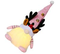Didiseaon Adorno de Muñeca Navideña Luminoso, Muñeca sin Rostro de Tela, Rosa, Figura de Enano, Decoración y Foto Prop para Escritorio y Sofá, para Familias y Familiares en Navidad