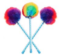 Didiseaon Bolígrafo de Peluche Pompón, 3 Piezas, Plumas para Escribir con Flujo de Tinta Ligero y Diseño Portátil, Adecuado para Estudiantes y Dibujo Creativo Color Color Aleatorio