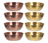 Didiseaon Juego de 8 Platos Redondos para Servir Salsas de Acero Inoxidable Diseño Compacto y Reutilizable, Adecuado para Ocasiones Obsequios y Uso Doméstico