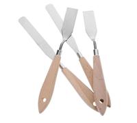 Didiseaon Mango de Madera y Acero Inoxidable 4 Espátulas Artísticas para Pintura al Óleo Resistentes al Óxido , para Mezclar Pigmentos en Uso Doméstico