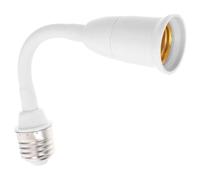 Didiseaon Portalámparas Extensor E27 Convertidor, Brazo Flexible Reforzado, Rotación 360°, Instalación Fácil, Para Iluminación Interior Y Exterior, Homes Y Outdoor, Blanco