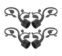 Didiseaon Remates para Cortinas de Plástico Negro en Forma de Hoja 4 Piezas para Apartamento u Oficina Diseño Elegante y Protección contra Daños