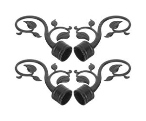 Didiseaon Remates para Cortinas de Plástico Negro en Forma de Hoja 4 Piezas para Apartamento u Oficina Diseño Elegante y Protección contra Daños