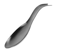 Didiseaon Soporte para Cuchara Reposacucharas Resistente y Práctico Negro de Acero Inoxidable Diseño Forma de Aleta de Pez, Soporte para Cocina y Comedor, Adecuado para Uso Diario y