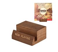 DIDUDIDU Porta Dischi in Vinile in Legno - Supporto Vinili da Tavolo Minimalista ed Elegante - Espositore Copertine Album in Riproduzione - Compatibile con CD e LP - Marrone