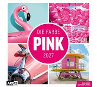 Die Farbe Pink Kalender 2027 - 30x30 - Art12: Ausdrucksstarker Kalender im schlanken Hochformat (aufgeklappt 30x60 cm) | Einträge & Notizen