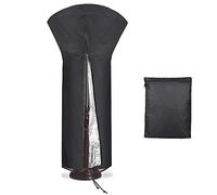 Diealles - Funda impermeable para calentador de patio, 226x85x48 cm, resistente al agua, protector redondo para muebles de jardín con bolsa de almacenamiento, color negro
