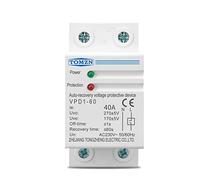 Diferencial Rearmable 1 Uds 40A 230V carril Din recuperación automática reconexión sobre voltaje y bajo voltaje dispositivo de protección relé de protección Disyuntor (Size : 40A)