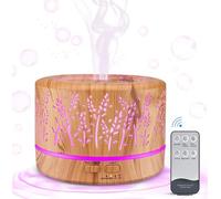 Difusor aceites Esenciales 500ml humidificador de Aroma ultrasónico sin BPA | difusor de aromaterapia humificador, Ajuste de temporizador & múltiple de bruma 7 Colore LED para Dormitorio Oficina SPA Yoga