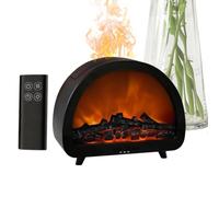 Difusor de Aromas para Chimenea Humidificador autoapagado con Llama de 12 | Difusor de USB sobremesa 250ml con chimenea Para Hogar Apartamento Oficina Salón Dormitorio Yoga SPA Meditación Negro