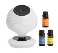 Difusor para coche, humidificador portátil compacto, difusor de perfume con forma esférica blanca para vehículos y ambiente doméstico