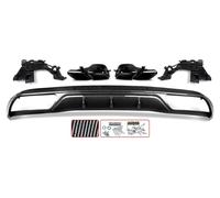 Difusor trasero, compatible con Mercedes-Benz W205, incluye tubos de escape, diseño con apariencia de fibra de carbono