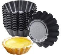 DigiRigi®: Juego de 10 moldes mini para tartaletas, color plateado. Moldes para hornear de acero inoxidable con revestimiento antiadherente, aptos para horno, ideales para mini tartaletas, cupcakes y